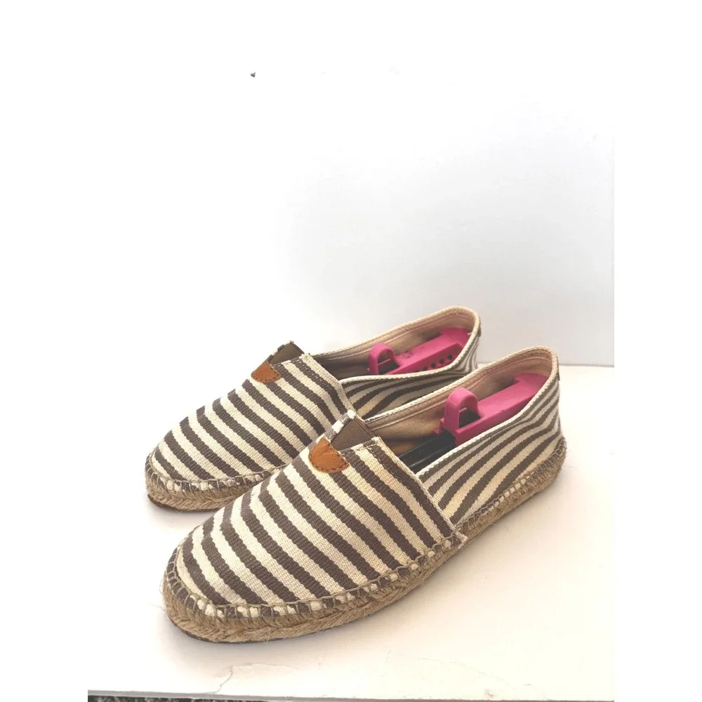 Toni Pons Women's‎ Espadrille Slip On Shoes Taupe cream Striped Casual Size 9
